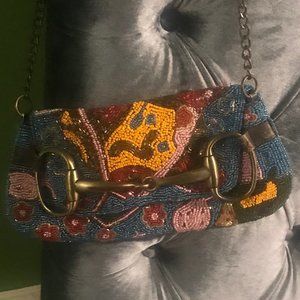 Fully Beaded Horsebit Clutch